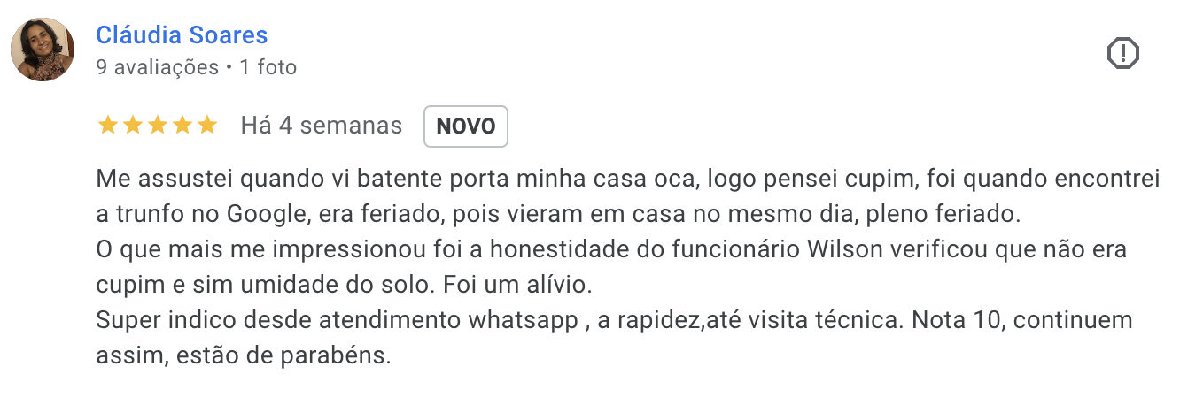 Avaliação 6 no Google